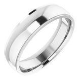 14K White 6 mm Comfort Fit Edge Band Size 11 - Siddiqui Jewelers