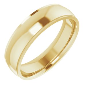 14K Yellow 6 mm Comfort Fit Edge Band Size 11 - Siddiqui Jewelers