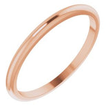 14K Rose 1.5 mm Half Round Band Size 6 - Siddiqui Jewelers