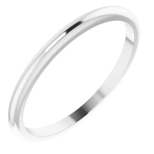 14K White 1.5 mm Half Round Band Size 6 - Siddiqui Jewelers