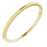 14K Yellow 1 mm Half Round Band Size 6 - Siddiqui Jewelers