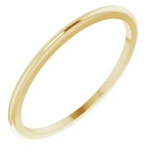 10K Yellow 1 mm Half Round Band Size 6 - Siddiqui Jewelers