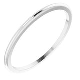 Platinum 1 mm Half Round Band Size 6 - Siddiqui Jewelers