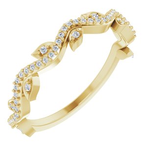 14K Yellow 1/6 CTW Diamond Leaf Ring - Siddiqui Jewelers