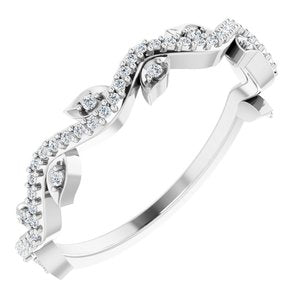 14K White 1/6 CTW Diamond Leaf Ring - Siddiqui Jewelers
