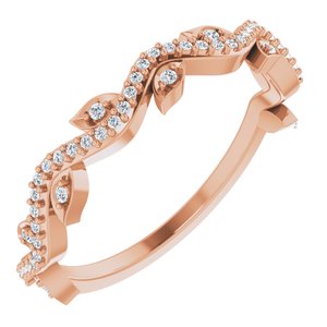 14K Rose 1/6 CTW Diamond Leaf Ring - Siddiqui Jewelers