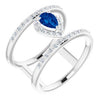14K White Blue Sapphire & 1/3 CTW Diamond Ring     -Siddiqui Jewelers