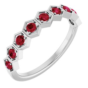 Sterling Silver Lab-Grown Ruby Stackable Ring    Siddiqui Jewelers