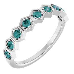 Platinum Lab-Grown Alexandrite Stackable Ring    Siddiqui Jewelers