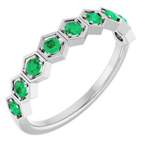 Sterling Silver Lab-Grown Emerald Stackable Ring    Siddiqui Jewelers