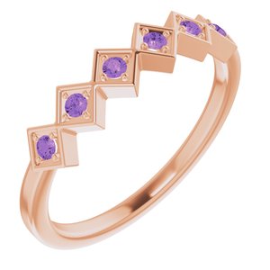 14K Rose Amethyst Stackable Ring - Siddiqui Jewelers