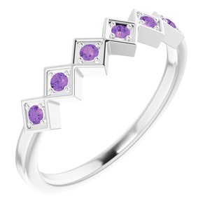 Sterling Silver Amethyst Stackable Ring - Siddiqui Jewelers