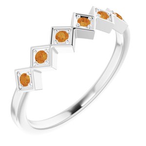 Sterling Silver Citrine Stackable Ring - Siddiqui Jewelers