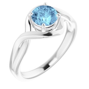 14K White Aquamarine Ring -Siddiqui Jewelers