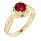 14K Yellow Lab-Grown Ruby Ring-Siddiqui Jewelers
