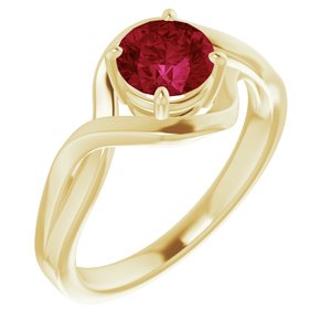 14K Yellow Lab-Grown Ruby Ring-Siddiqui Jewelers
