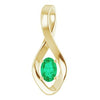 14K Yellow 6x4 mm Oval Lab-Grown Emerald Pendant-Siddiqui Jewelers