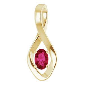 14K Yellow Ruby Pendant - Siddiqui Jewelers