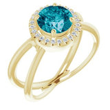 14K Yellow London Blue Topaz & 1/10 CTW Diamond Halo-Style Ring - Siddiqui Jewelers