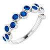 14K White Chatham® Created Blue Sapphire Bezel-Set Ring - Siddiqui Jewelers