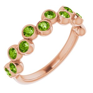 14K Rose Peridot Bezel-Set Ring - Siddiqui Jewelers
