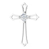 14K White 3/8 CTW Diamond Cross Pendant - Siddiqui Jewelers