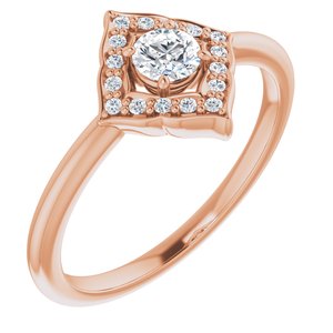14K Rose 1/3 CTW Diamond Halo-Style Clover Ring - Siddiqui Jewelers
