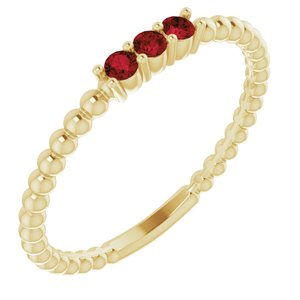 14K Yellow Mozambique Garnet Beaded Ring        	 -Siddiqui Jewelers