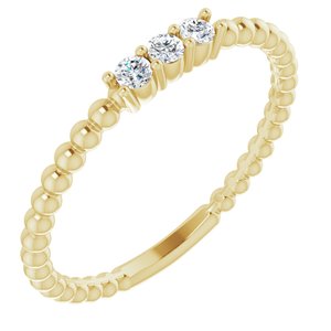 14K Yellow 1/10 CTW Diamond Beaded Ring-Siddiqui Jewelers