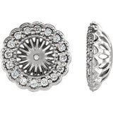 14K White 1/4 CTW Diamond Earring Jackets with 6 mm ID - Siddiqui Jewelers