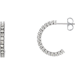 14K White 5/8 CTW Diamond Hoop Earrings - Siddiqui Jewelers