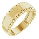 14K Yellow Engravable Beaded Ring-Siddiqui Jewelers