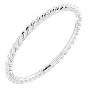 14K White 1.5 mm Skinny Rope Band Size 8.5-Siddiqui Jewelers