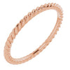 18K Rose 1.5 mm Skinny Rope Band Size 5 - Siddiqui Jewelers