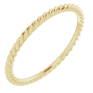 18K Yellow 1.5 mm Skinny Rope Band Size 8-Siddiqui Jewelers