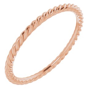 10K Rose 1.5 mm Skinny Rope Band Size 8 - Siddiqui Jewelers