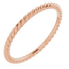 14K Rose 1.5 mm Skinny Rope Band Size 7-Siddiqui Jewelers