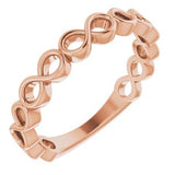 14K Rose Infinity Stackable Ring - Siddiqui Jewelers