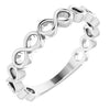 14K White Infinity Stackable Ring - Siddiqui Jewelers