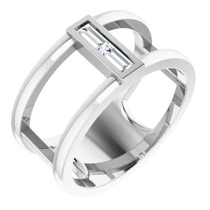 14K White 1/4 CTW Diamond Baguette Ring - Siddiqui Jewelers