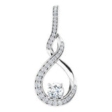 14K White 3/8 CTW Diamond Pendant -Siddiqui Jewelers