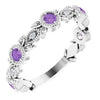 14K White Amethyst & .03 CTW Diamond Leaf Ring - Siddiqui Jewelers