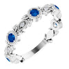 14K White Chatham® Lab-Created Blue Sapphire & .03 CTW Diamond Ring - Siddiqui Jewelers