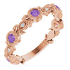 14K Rose Amethyst & .03 CTW Diamond Leaf Ring - Siddiqui Jewelers