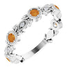 14K White Citrine & .03 CTW Diamond Leaf Ring - Siddiqui Jewelers