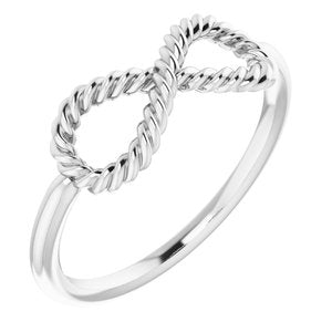 14K White Infinity-Inspired Rope Ring - Siddiqui Jewelers