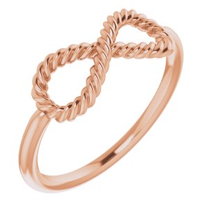 14K Rose Infinity-Inspired Rope Ring - Siddiqui Jewelers