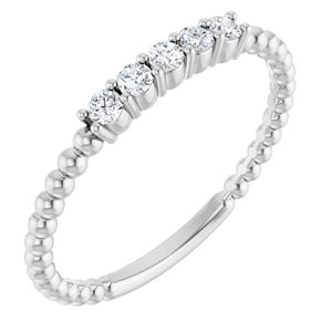 14K White 1/6 CTW Lab-Grown Diamond Stackable Ring Siddiqui Jewelers