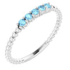 14K White Aquamarine Stackable Ring-Siddiqui Jewelers