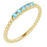 14K Yellow Aquamarine Stackable Ring-Siddiqui Jewelers